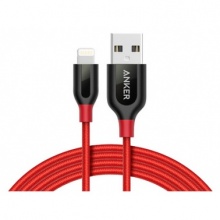 Anker安克 MFi認證 7/6/5s蘋果數(shù)據(jù)線 0.9米紅 拉車手機充電器線電源線 支持iphone5/6s/7P/SE/ipad air mini 