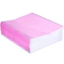 得力（deli）珊瑚海彩色電腦打印紙S241-2-1/2CS二聯(lián)二等分撕邊80列(撕邊 色序：白紅 1000頁(yè)/箱)